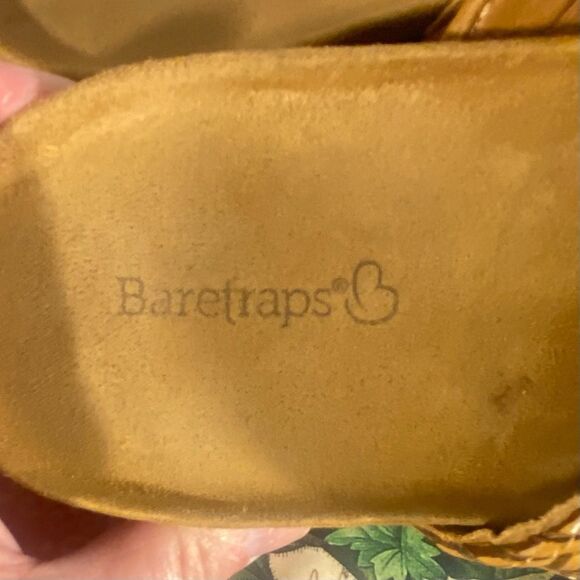 BareTraps Brown Slip On Sandals Style Jainna Women Size 7.5 Cushioned Wedge Heel - Picture 8 of 9